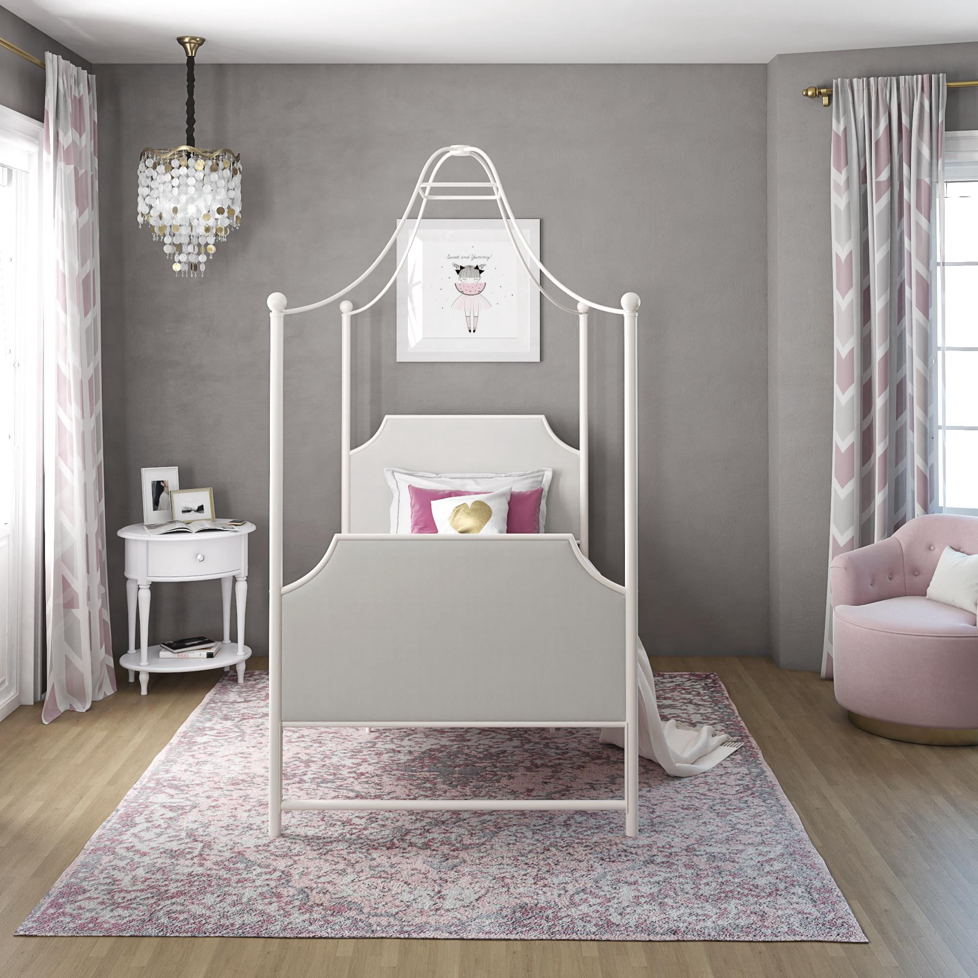 Little Seeds Monarch Hill Clementine Canopy Bed, Twin, Off White