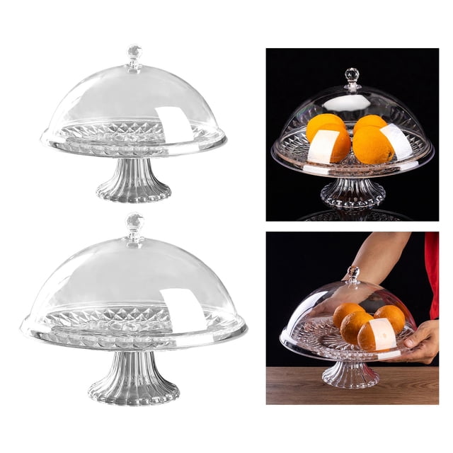 Plato para Tartas perfecl de 2 uds con Tapa multifuncional 8 a 14 pulgadas