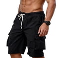 thumbnail image 3 of Viadha Mens Elastic Waist Drawstring Shorts Casual Fashion Classic Fit Stretch Shorts with Pockets Cargo Pants for Men, 3 of 9