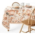 thumbnail image 4 of Fall Thanksgiving Pumpkin Paisley Tablecloth,Thanksgiving Orange Brown Table Cloths 60 x 84 for Harvest Festival Decor,Perfect for Kitchen Dinner, Restaurant ,Outdoor Holiday Picnic Table Cover, 4 of 6