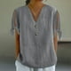 thumbnail image 2 of Camisola de Color Sólido de Ajuste Suelto de Algodón de las Mujeres sin Mangas, Casual Cuello Redondo Superior, 2 of 6