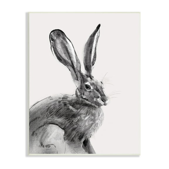 Stupell Industries Resting Wild Hare Portrait Bold Face Rabbit Illustration, 10 x 15, Design by Emma Caroline