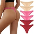 thumbnail image 3 of Seductiva Women Clothing Women's Thongs Underpants Patchwork Color Underwear Panties Bikini Solid Womens Briefs Knickers Christmas Gift 6 Pieces Cotton Panties for Womens Ladies Panties, 3 of 7