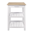 thumbnail image 4 of Casual Home Solid Wood 22.75"W Kitchen Island with Drawer, Two Shelves, and Towel Racks, American Maple Top, Two-Tone Finish (Natural White), 4 of 7