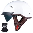 thumbnail image 1 of Casco VCOROS F07A, blanco brillante, XXL, aprobado por el DOT, de media cara, 1 of 8