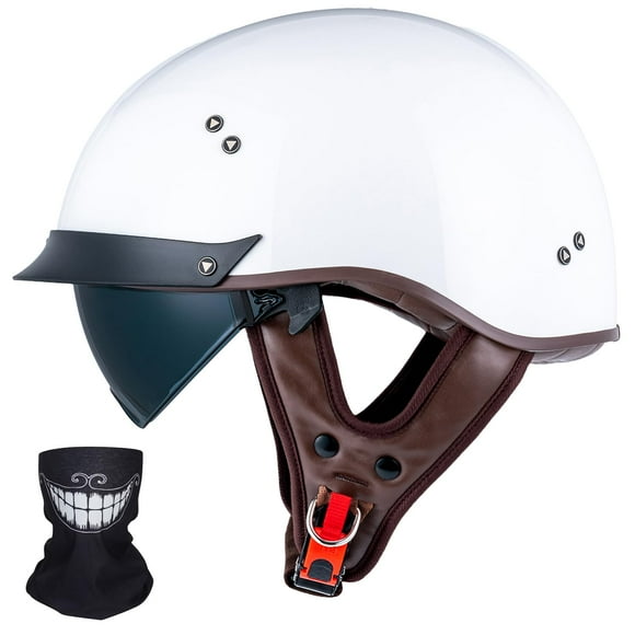 Casco VCOROS F07A, blanco brillante, XXL, aprobado por el DOT, de media cara