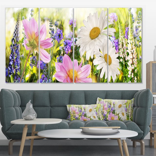 Wild Flowers Field at Sunset - Floral Photography Art
