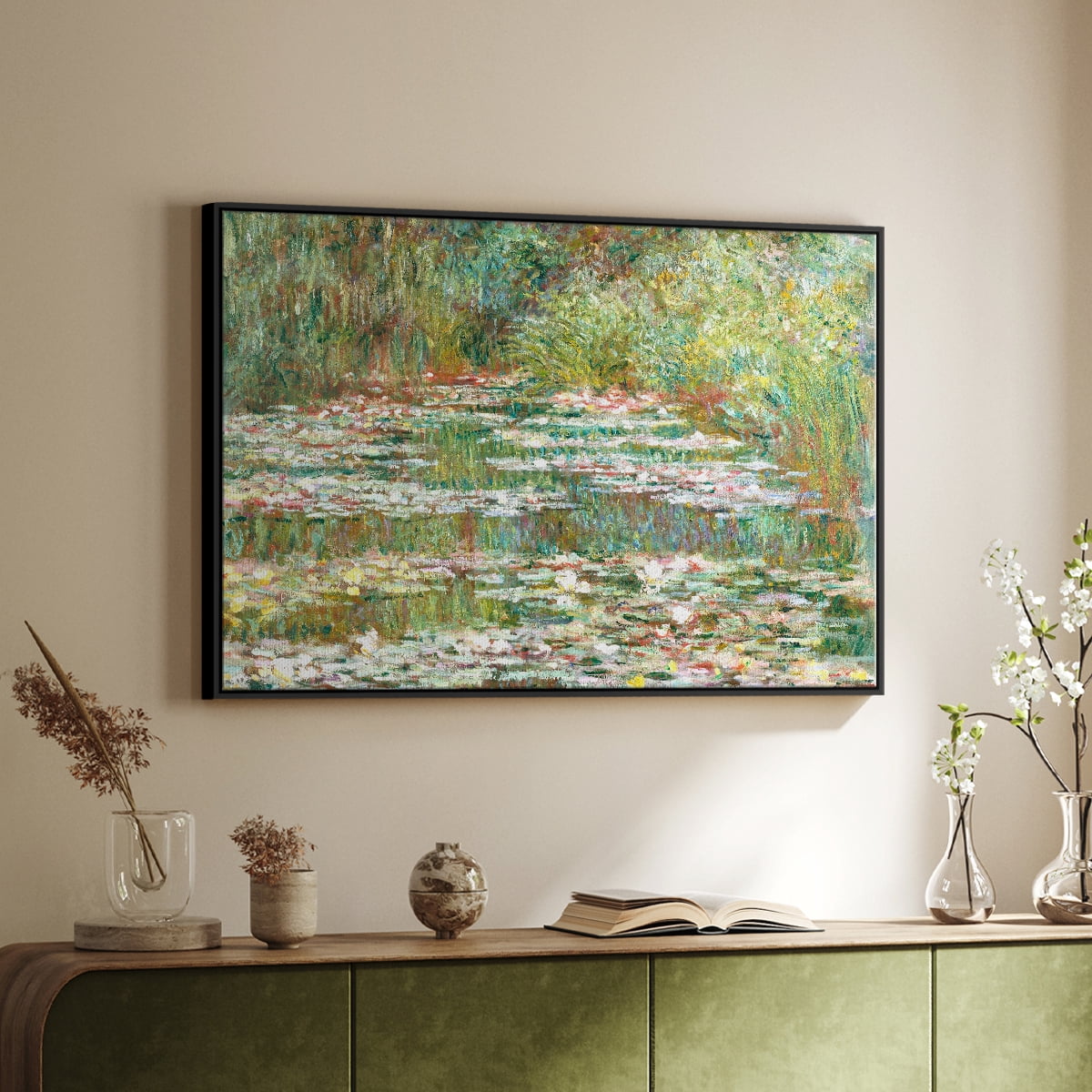 Vintage Landscape-CCXLI By Wexford Home Framed in Black Wood Gallery Wrapped Canvas 27 in. x 41 in.