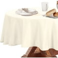 thumbnail image 1 of LAICAIW Round Table Cloth Oil-Proof Spill-Proof Water Resistant Microfiber 60 Inch Diameter Ivory Decorative Fabric, 1 of 7