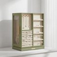 thumbnail image 3 of LEDREM 360° Rotating Jewelry Box Organizer with 5 Drawers, Vertical Earring Storage, 8.7 x 6.3 x 11 Inches, Olive Green, 3 of 6