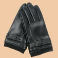thumbnail image 3 of D-GROEE 1 Pair Winter Faux Leather Gloves for Men, Warm Thermal Touchscreen Texting Typing Driving Motorcycle Gloves With Plush Lining, 3 of 8