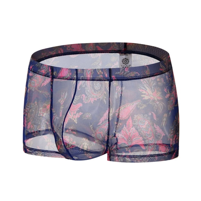 Transparent Lip Print See Through Mens Underwear Breathable Soft Lightweight Comfortable Stretchy Shorts Low Rise Hipster Briefs