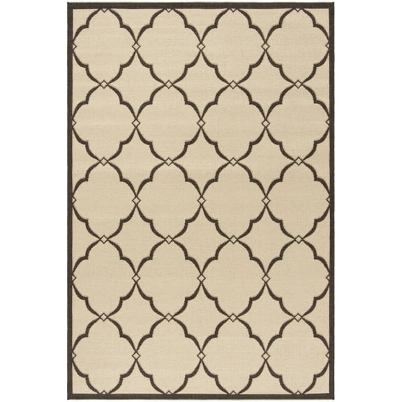 SAFAVIEH Beach House Nick Indoor/Outdoor Area Rug Cream/Brown, 5'3" x 7'6"