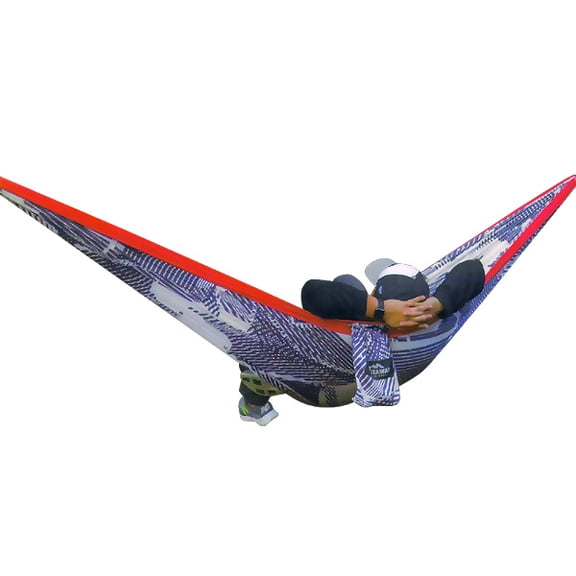 Castaway Travel Hammocks Double Trave Hammock with Loop Hanging Straps - Red, White and Navy