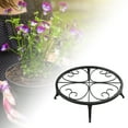 thumbnail image 7 of 2025 New Black Metal Stand, Heavy Duty Holder Outdoor Indoor, Round Wrought Iron Flower Planter Pot Stand, Corner Gardening Pumpkin Stand, 9.05Inches, 7 of 7