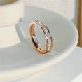 thumbnail image 1 of Luxury Rose Gold Double Rowed Square Zircon Stainless Steel Ring Women's Romantic Engagement Wedding Party Jewelry Women Gift, 1 of 5