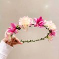 thumbnail image 1 of Diadema de rosas simuladas mexicanas para mujeres, Ataúd del Día de los Muertos, tocado de Halloween, colorido adorno de pelo de fiesta con estambres falsos., 1 of 5