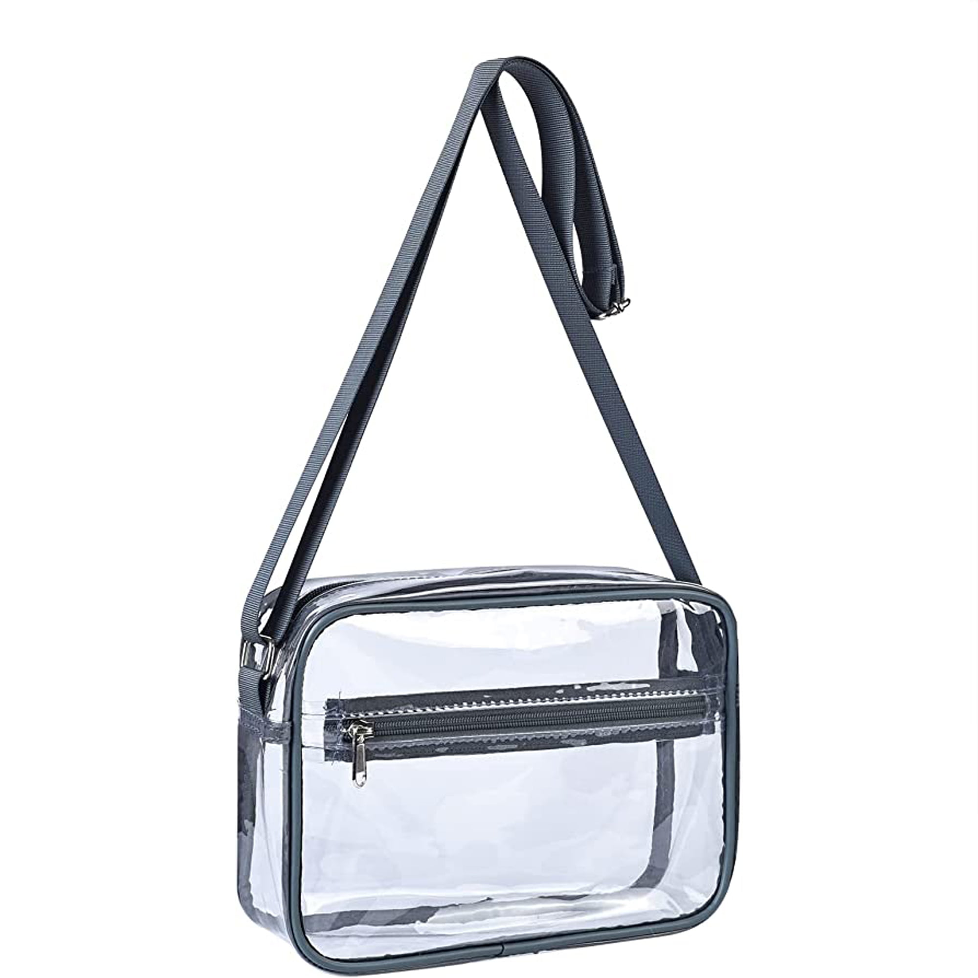  AZURAOKEY Clear Crossbody Purse Bag, Clear Crossbody Messenger  Shoulder Bag with Zipper Closure Adjustable Strap Stadium : Clothing, Shoes  & Jewelry