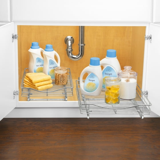 Lynk Professional Slide Out Cabinet Organizer Pull Under Lynk Professional Slide Out Cabinet Organizer Pull Under Sliding Shelf 17 W X 21 D Chrome Com