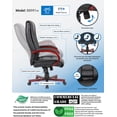 thumbnail image 2 of Scranton & Co Faux Leather High Back Executive Office Chair in Black/Mahogany, 2 of 6
