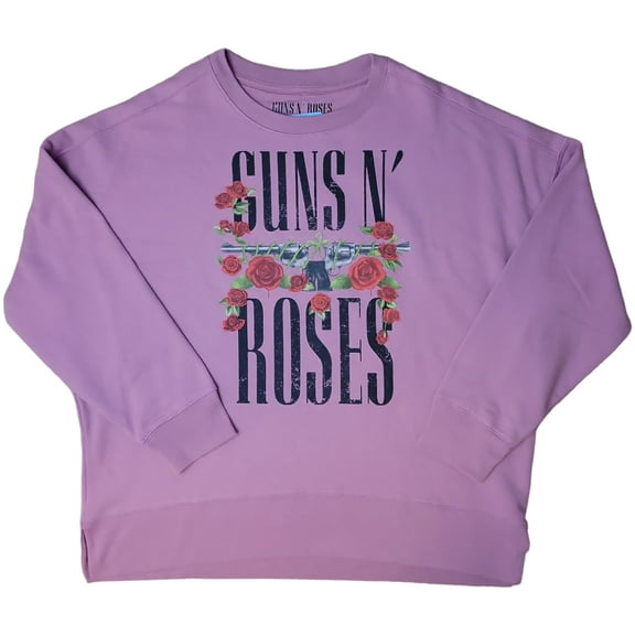 Licensed Guns N Roses Soft Fleece Oversized Long Sleeve Crewneck Sweatshirts & Hoodies (Women's)