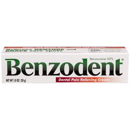 Benzodent Dental Pain Relieving Cream, Denture Tooth and Gum Pain, 1 oz