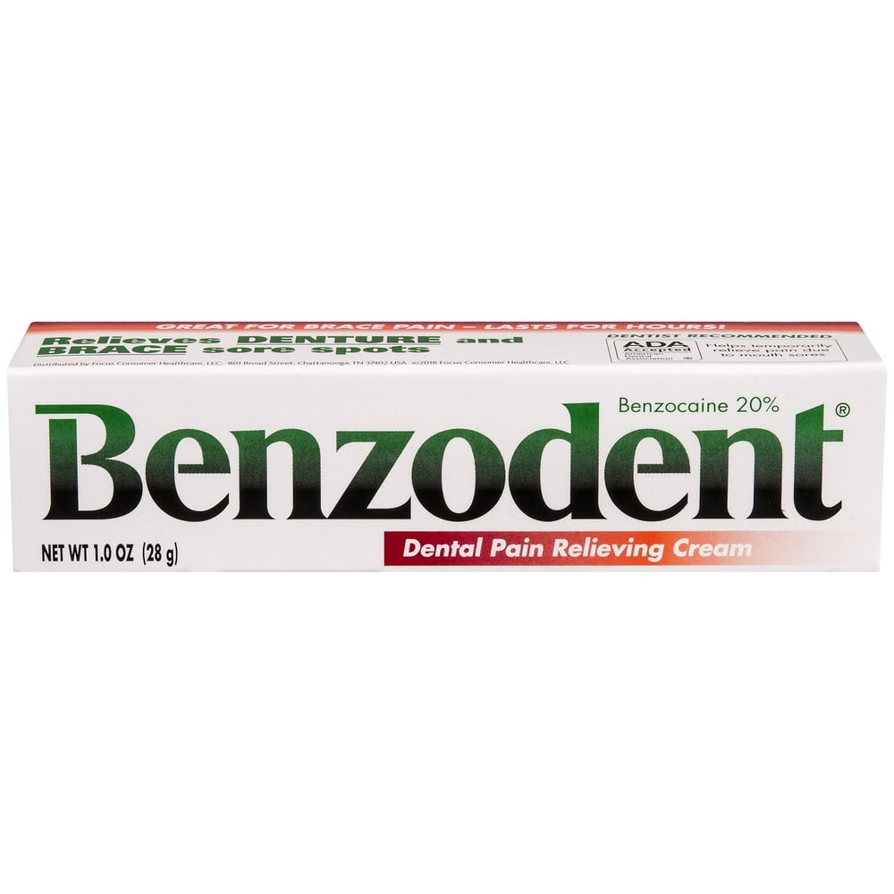 Benzodent Dental Pain Relieving Cream, 1 oz