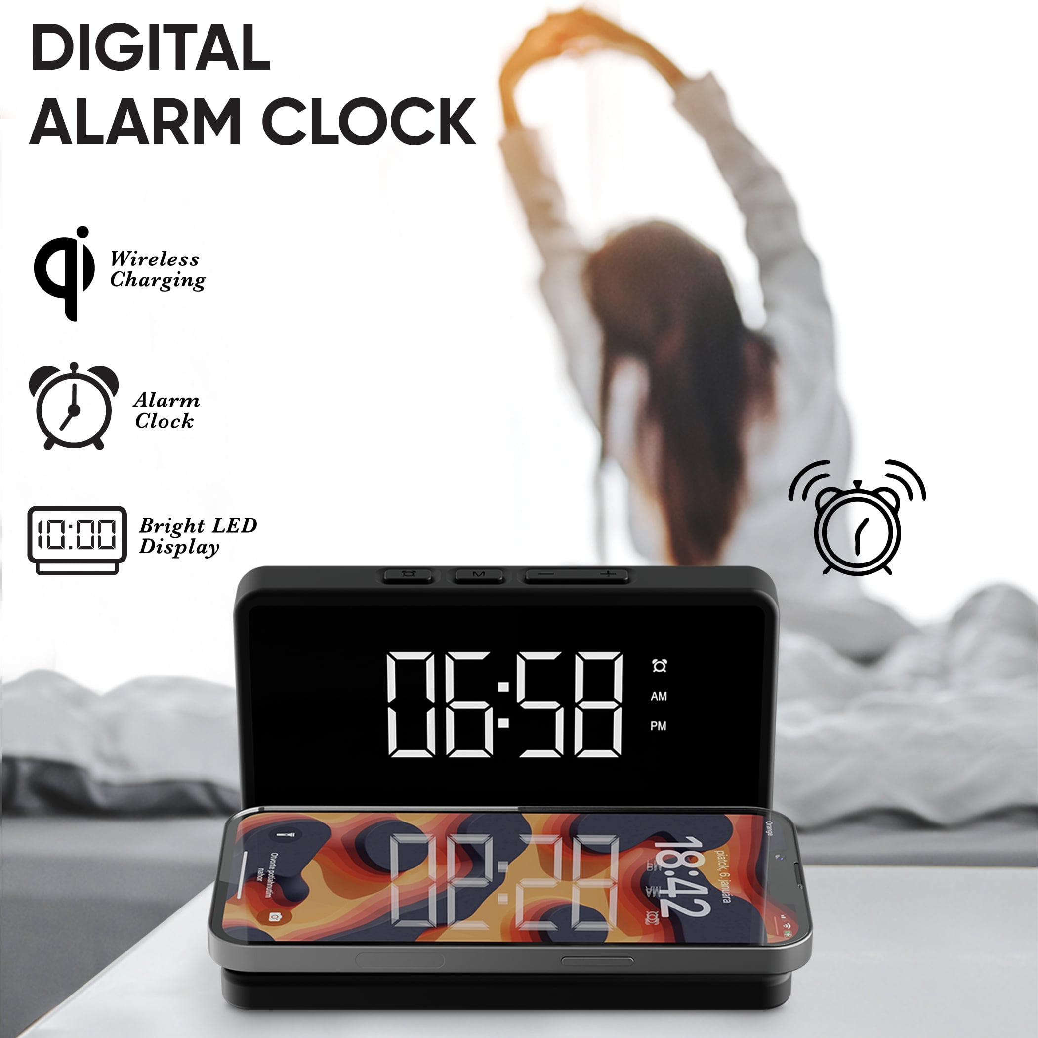 Vivitar bluetooth wireless charging 2025 clock speaker