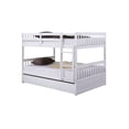 thumbnail image 4 of ARCTICSCORPION Pine Full over Full Bunk Bed with Trundle and Ladder White, 4 of 7