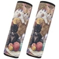 thumbnail image 2 of 2-Pack Seat Belt Covers with Flannel Seatbelt Shoulder Strap Case Adjustable Straps Soft Padding for Car Different Colors and Patterns Cat Small, 2 of 8