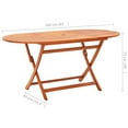 thumbnail image 3 of vidaXL Folding Patio Table 63"x33.5"x29.1" Solid Wood Eucalyptus, 3 of 6