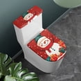 thumbnail image 3 of HELLHERO Christmas Snowman Gift Toilet Cover, Non-Slip Easy to Install Polyester Toilet Top Cover Set, 3 of 8