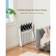 thumbnail image 4 of Luggage Rack, Folding Luggage Rack for Guest Room, Bamboo Suitcase Stand with Unique Magnetic Locking, Luggage Stand with Storage Shelf for Hotel, Bedroom, Guest Room, White,, 4 of 8