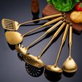 thumbnail image 2 of nipocaio 6pcs Stainless Steel Spatula, Soup Spoon, Kitchen Spoon, Frying Shovel, Titanium Plated Gold Kitchen Utensil Gift Set, 2 of 4