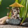 thumbnail image 4 of YOHAVEN Desktop Animal Fishing Resin Ornament Cute Cartoon Figurine Novelty Office Table Shelf Home Decoration Holiday Xmas Seasonal Present, 4 of 6