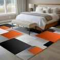 thumbnail image 4 of 6'x9' Area Rugs, Orange Gray Black Indoor Outdoor Area Rug for Living Room Bedroom, Modern Abstract Geometric Plaid Washable Bathroom Rugs Kitchen Floor Carpet Mats Home Decor Aesthetic, 4 of 8