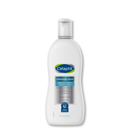 Cetaphil Restoraderm Soothing Wash, 10 Fl Oz, Soothes Dry, Stressed Skin, Hypoallergenic, Soap & Paraben Free, National Eczema Association Endorsed