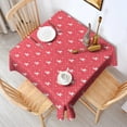 thumbnail image 2 of Christmas Square Tablecloth 52x52 Inch – Waterproof Polyester Printed Table Cover, Wrinkle Resistant & Washable for Kitchen Dining Picnic Party Decor, Single-v4-15, White, 2 of 6