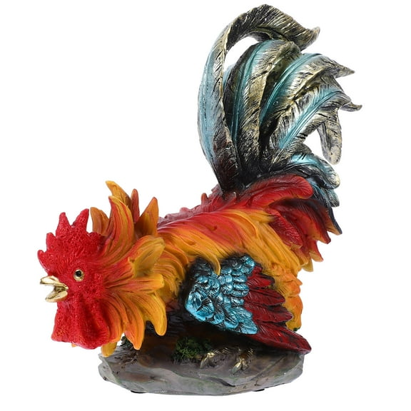 FRCOLOR  Lifelike Rooster Decor Garden Gnome Coop Solar Lanterns Outdoor