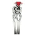 thumbnail image 3 of Clara Pucci 14K White Gold 1.57 Simulated Ruby Engraveable Engagement Ring + Wedding Band Set, 3 of 7