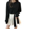 thumbnail image 2 of Sudadera con capucha de manga larga y cuello redondo, jersey con lazo en la espalda de color para mujer de primavera y otoño, jersey con cordones en la espalda hueca, características de vanguardia, 2 of 6