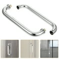 thumbnail image 1 of Luxshiny Longue Poignée de Porte de Douche Tube Rond en Acier Inoxydable 304 Argent 1 Ensemble, 1 of 8