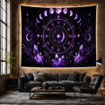 thumbnail image 6 of Purple Crystals & Zodiac Wheel Against Nebula Background, Mystical Celestial for Space Lovers, Witchy Wall Art, Halloween Gift Tapestry Wall Hanging for Bedroom and Living Room, 6 of 7