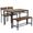 Rustic Brown, variant on Tcbosik 4 Pieces Dining Table Set, 43.3" Kitchen Table with 2 Chairs, Bench with Storage Shelf, Breakfast Table Set with Metal Frame for Living Room, Space Saving, Rustic Brown