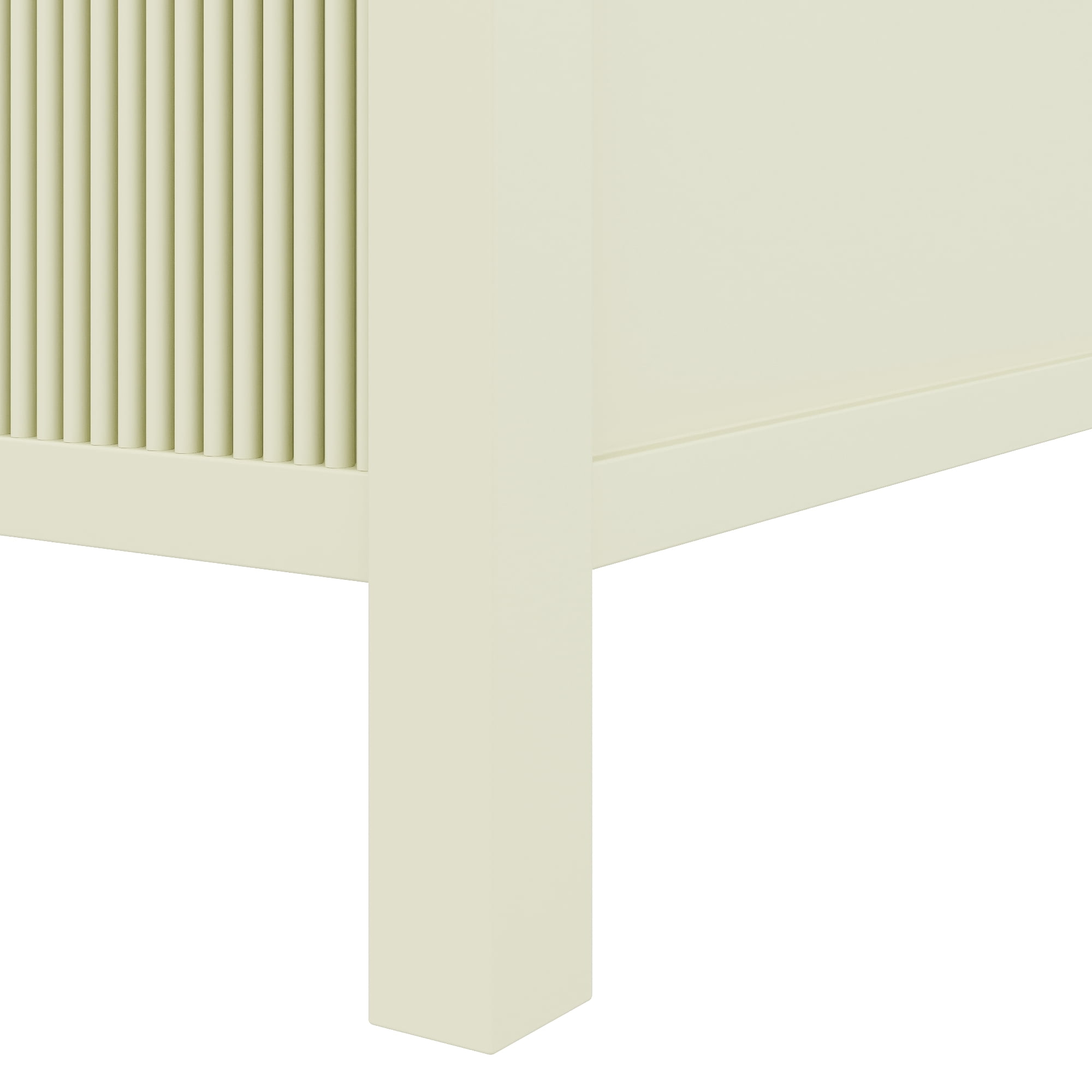 Euroco Wood King Size Canopy Platform Bed, Beige