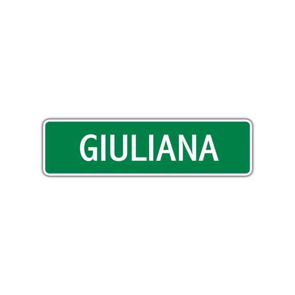 Giuliana Girls Children Name Letter Printed Indoor Outdoor Unique Wall Novelty Plaque Decoration Label Aluminum Metal Sign 4"x13.5"
