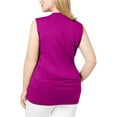 thumbnail image 2 of INC Womens Plus Ruched V-Neck Tank Top Pink 2X, 2 of 2