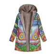 thumbnail image 3 of PENGXIANG Veste en Peluche à Capuche Imprimée pour Femmes Hiver Plus Veste en Molleton, 3 of 6