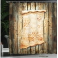 thumbnail image 4 of Ambesonne Pirate Shower Curtain, Map on Grunge Timber, 69"Wx75"L, Cream Brown, 4 of 5