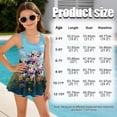 thumbnail image 7 of Xixirimido Cows Vibrant Floral Print Modest Girls’ Swimwear One Piece – Hawaiian Skirted Bathing Suit with Built-in Shorts, Sleeveless UPF 50+ Swimsuits, 12-13 Years, 7 of 7